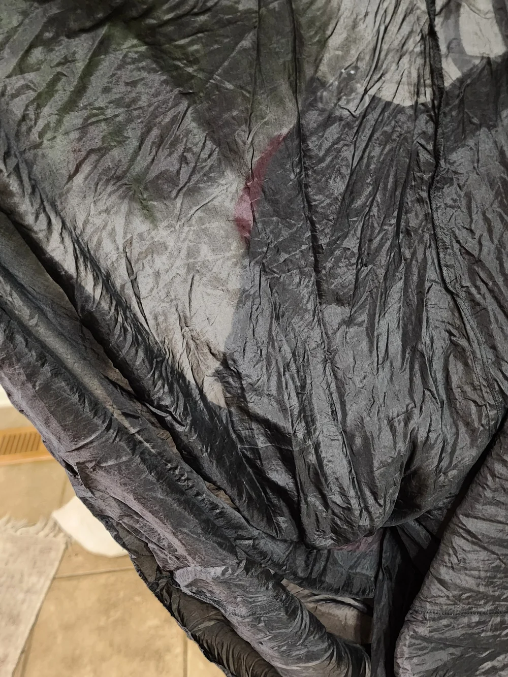 Vintage Christina Silk Crinkle Broomstick Maxi Skirt Black Size L Boho Whimsical